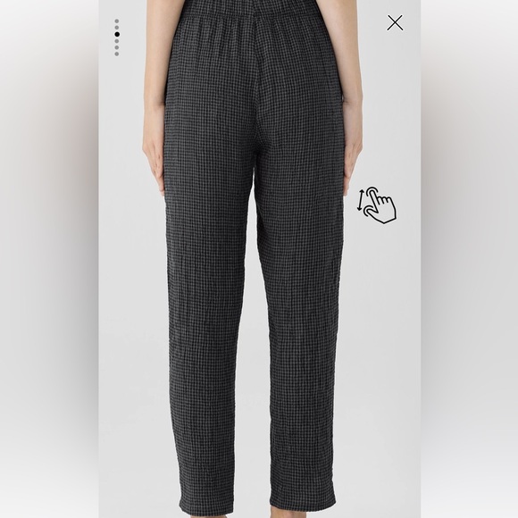 Eileen Fisher Black Checkered Pants - Picture 2 of 6